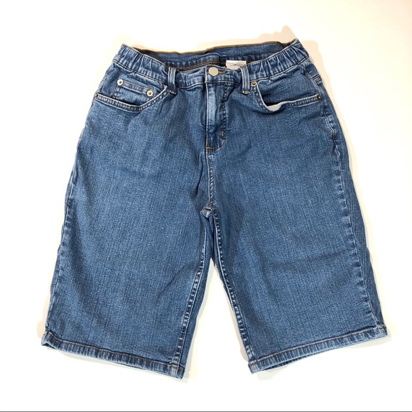 Denim & Co. Pants - Denim & Co. Mid Rise Stretch Denim Bermuda Shorts